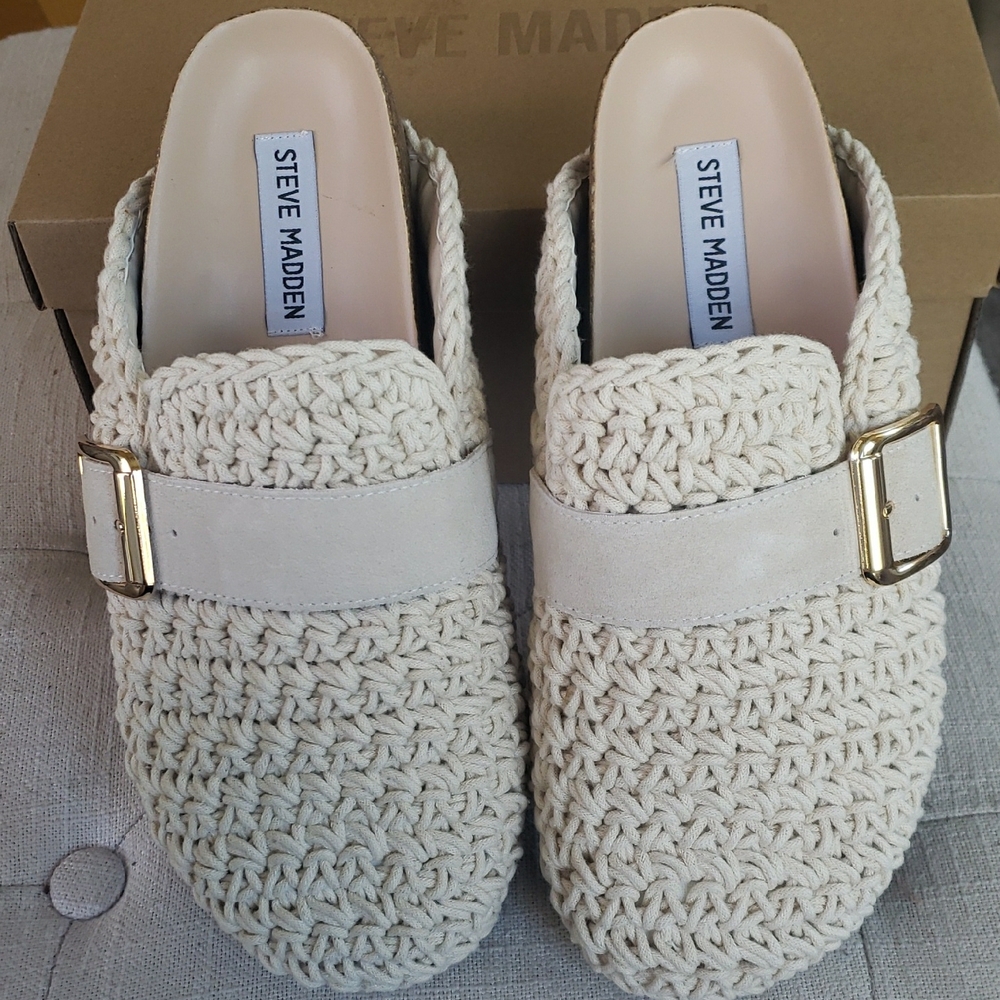 Steve Madden Cream Woven Women's Shoes